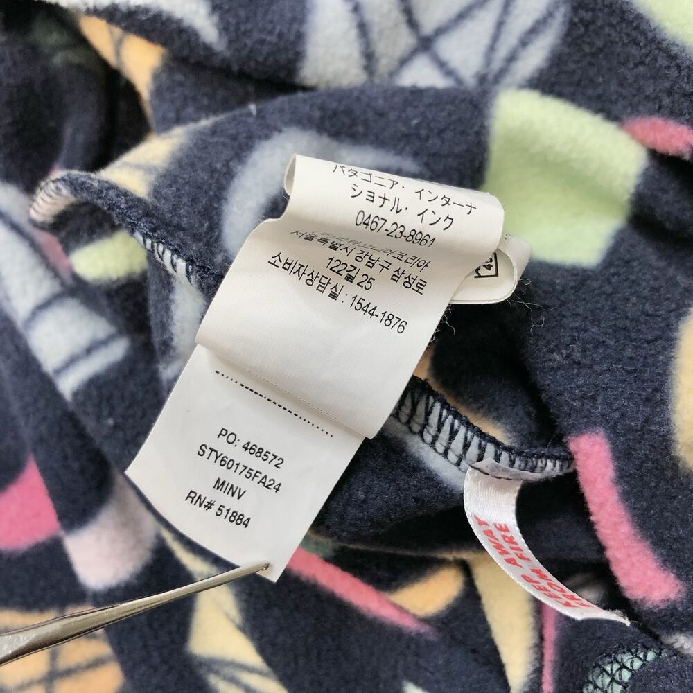 PATAGONIA Infant Micro D Fleece Bunting Suit 3-6M Crescent Moons Mirage Navy - Picture 8 of 12